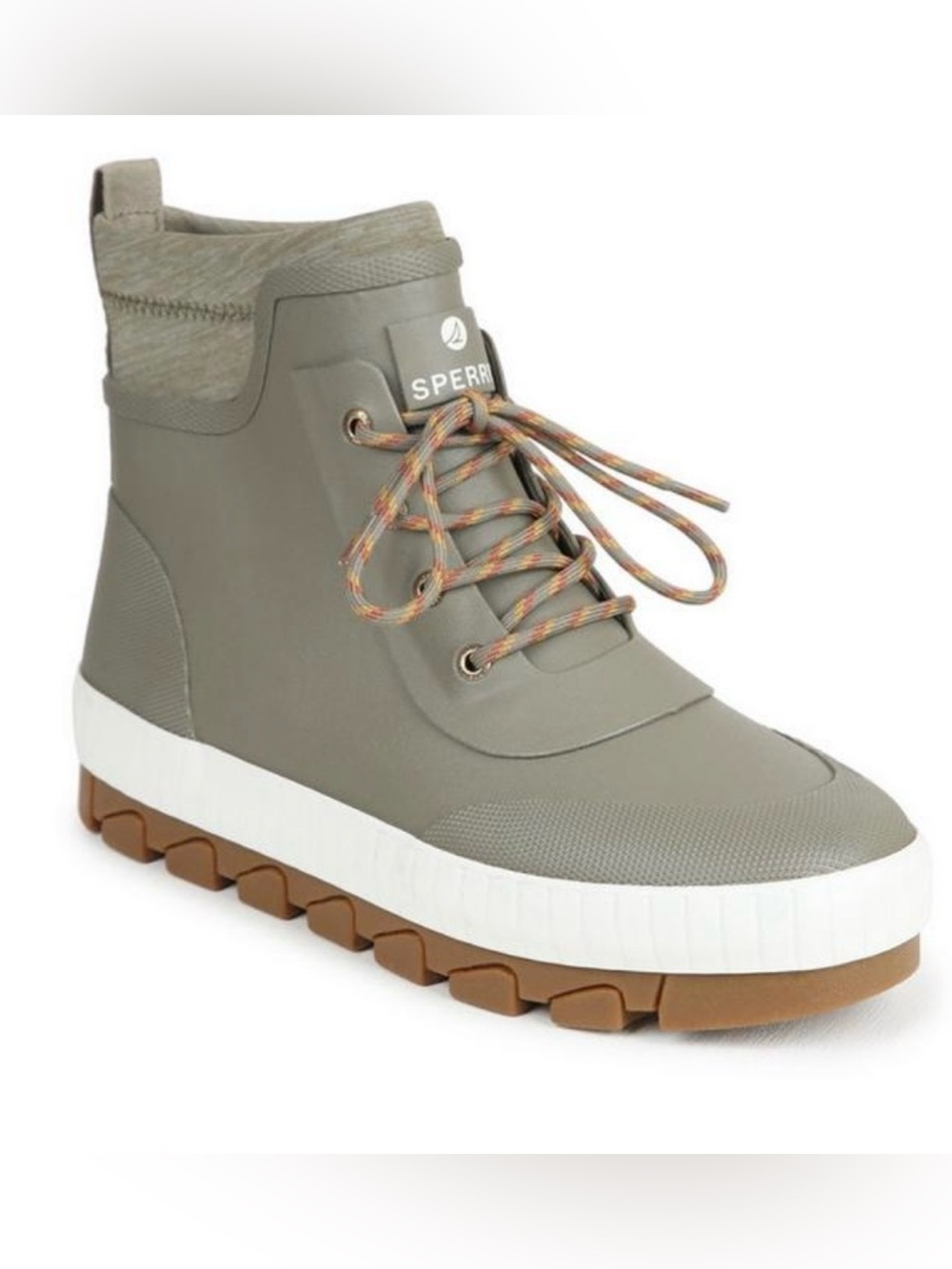Sperry Torrent Waterproof Size 10 Women’s Olive Green Tie Rubber Boots